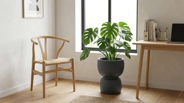 donica-duala-grafit-monstera-przy-oknie
