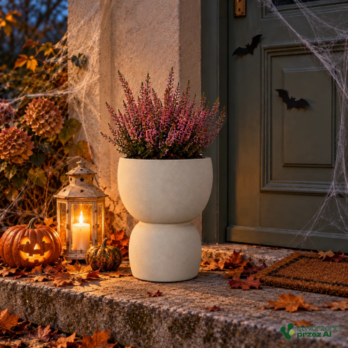 Donica Duala – jesienna aranżacja Halloween (AI)