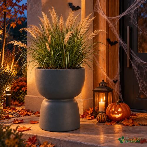 Donica Duala – jesienna aranżacja Halloween (AI)