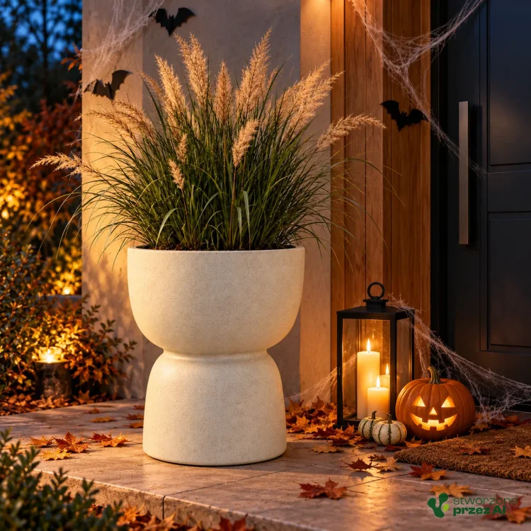 Donica Duala – jesienna aranżacja Halloween (AI)