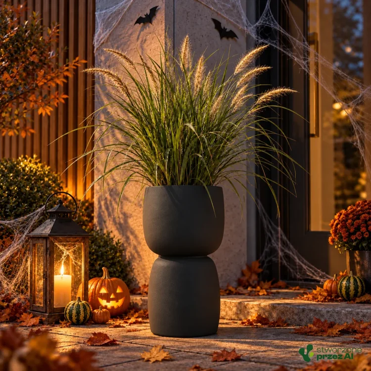 Donica Duala – jesienna aranżacja Halloween (AI)