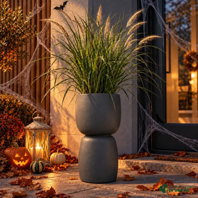 Donica Duala – jesienna aranżacja Halloween (AI)