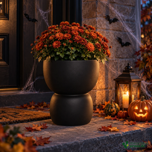 Donica Duala – jesienna aranżacja Halloween (AI)