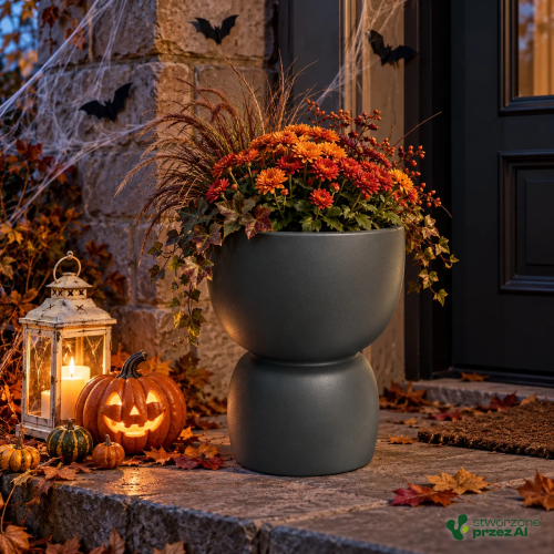 Donica Duala – jesienna aranżacja Halloween (AI)
