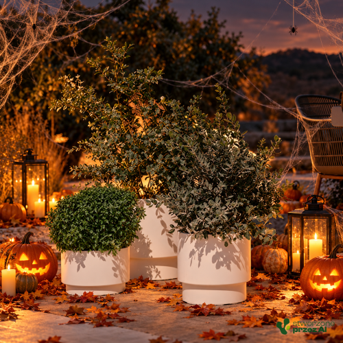 Donica Heos – jesienna aranżacja Halloween (AI)