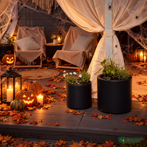 Donica Heos – jesienna aranżacja Halloween (AI)