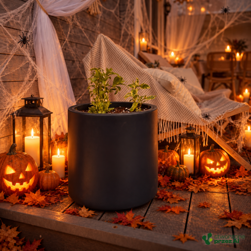 Donica Heos – jesienna aranżacja Halloween (AI)