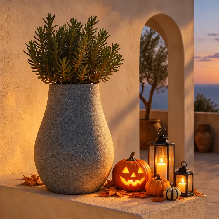 Donica Evolia Slim 40x50h TEVS40 – jesienna aranżacja Halloween