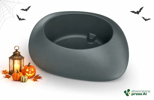 Donica Yeke 50x40x24h TY50 grafit – jesienna aranżacja Halloween (AI)