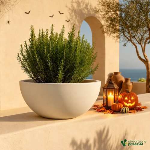 Donica Molio Bowl 78x34h TMBO80 – jesienna aranżacja Halloween (AI)