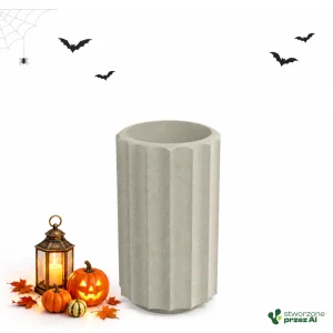 Donica Rona Line High 28x47h TRL30H piaskowa – jesienna aranżacja Halloween (AI)