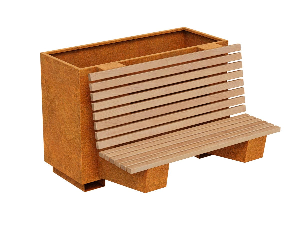 Ławko-donica Corten BASTIDOR 6 150x110x105h