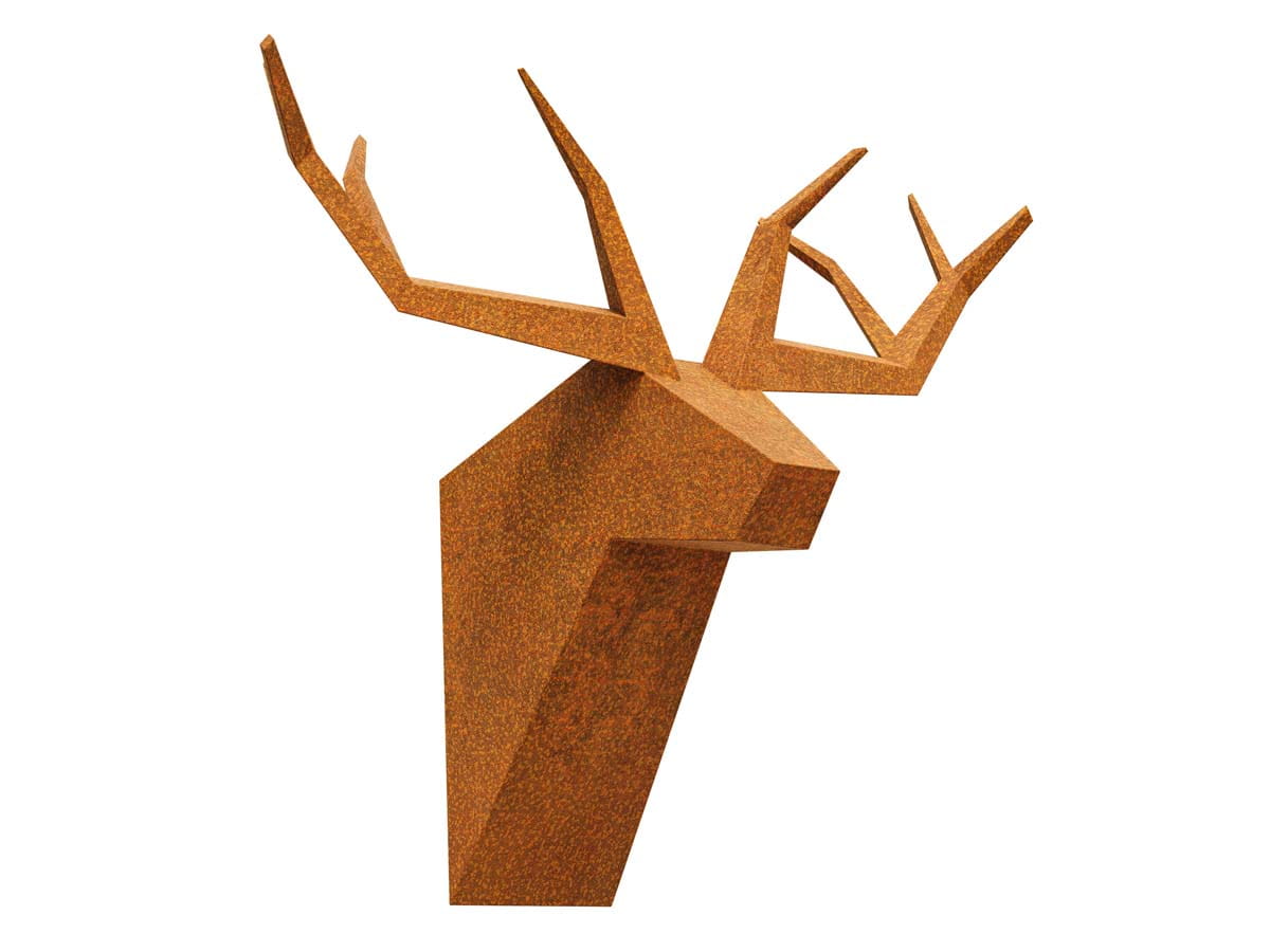 Poroże Jeleń Ostry - stal Corten 90x70x60h