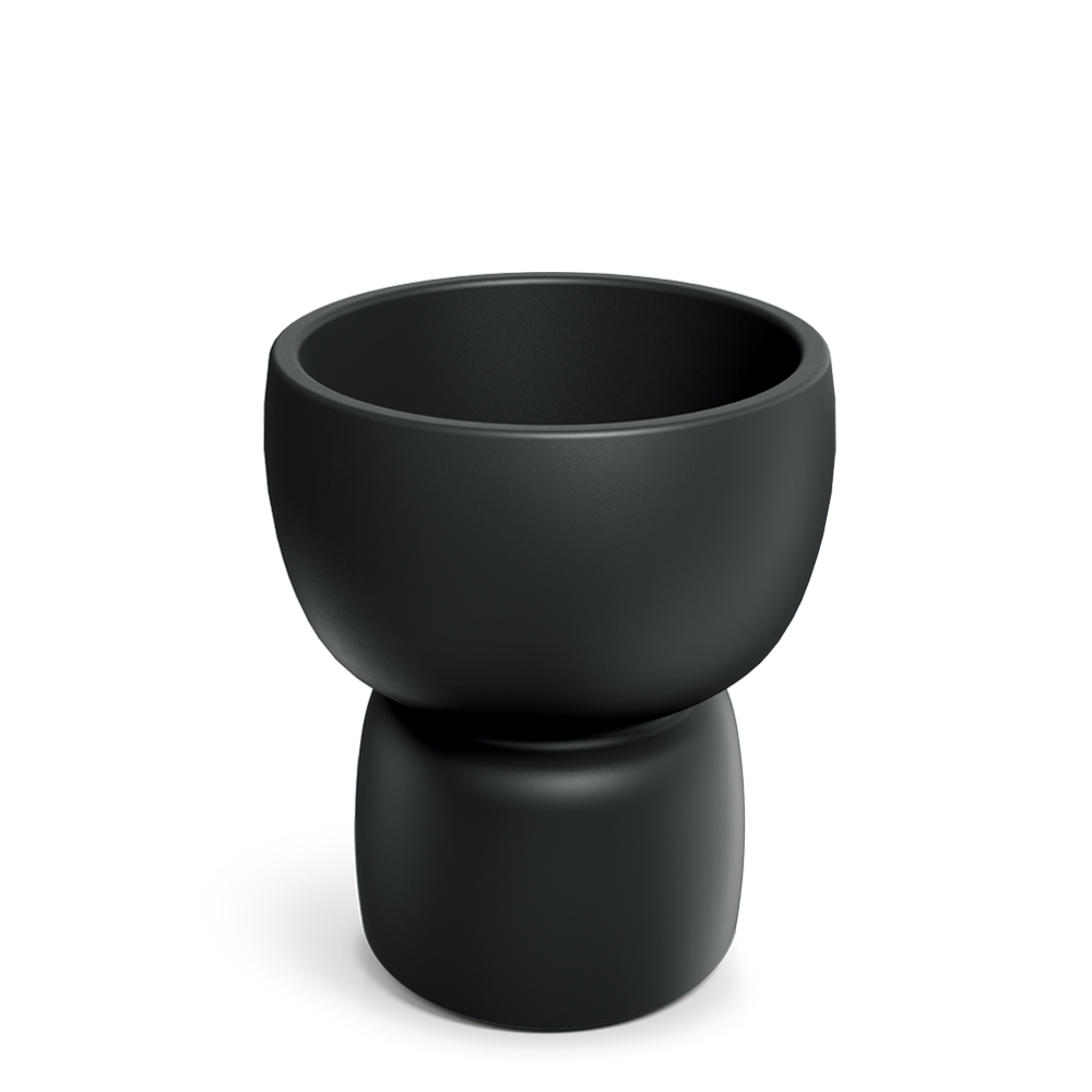 Donica Duala 47x55h TDR48 w kształcie klepsydry - czarna