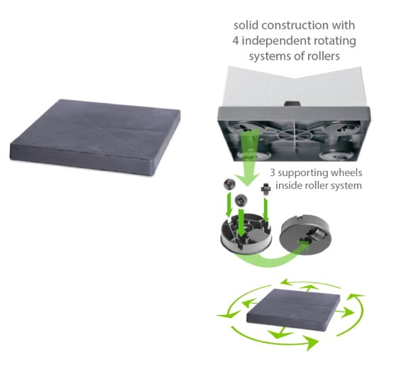 Kwadratowa platforma pod doniczkę 360° |szer. 30cm|
